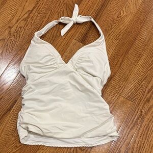 Athleta White Halter Swim Top